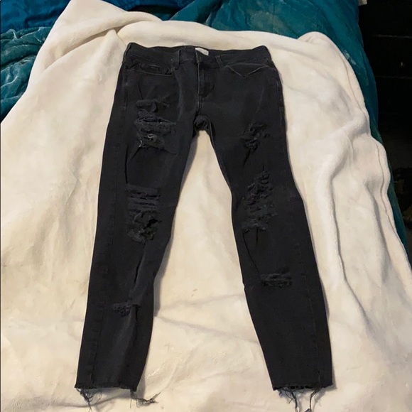 Black wash Mango ripped jeans - Picture 2 of 5